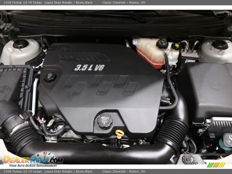 2008 Pontiac G6 V6 Sedan Liquid Silver Metallic / Ebony Black Photo #15