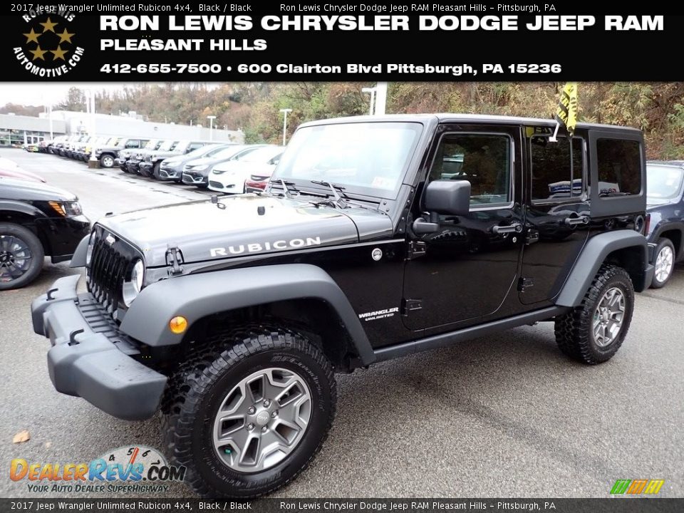 2017 Jeep Wrangler Unlimited Rubicon 4x4 Black / Black Photo #1