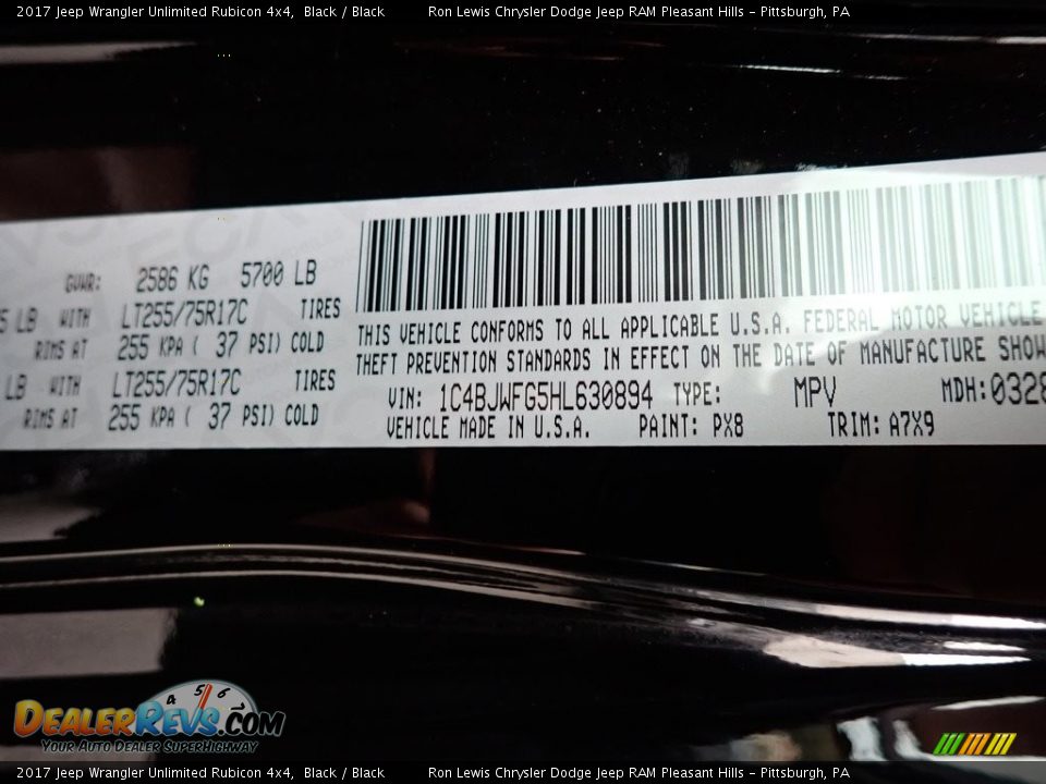 2017 Jeep Wrangler Unlimited Rubicon 4x4 Black / Black Photo #16