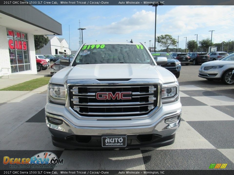 2017 GMC Sierra 1500 SLT Crew Cab White Frost Tricoat / Cocoa/­Dune Photo #2