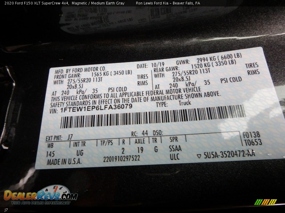 Ford Color Code J7 Magnetic