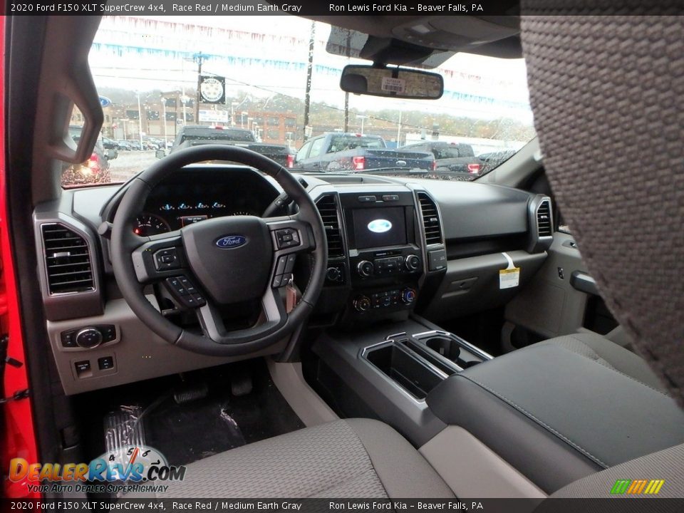 Medium Earth Gray Interior - 2020 Ford F150 XLT SuperCrew 4x4 Photo #14