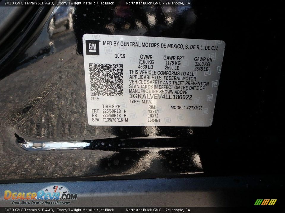 2020 GMC Terrain SLT AWD Ebony Twilight Metallic / Jet Black Photo #11