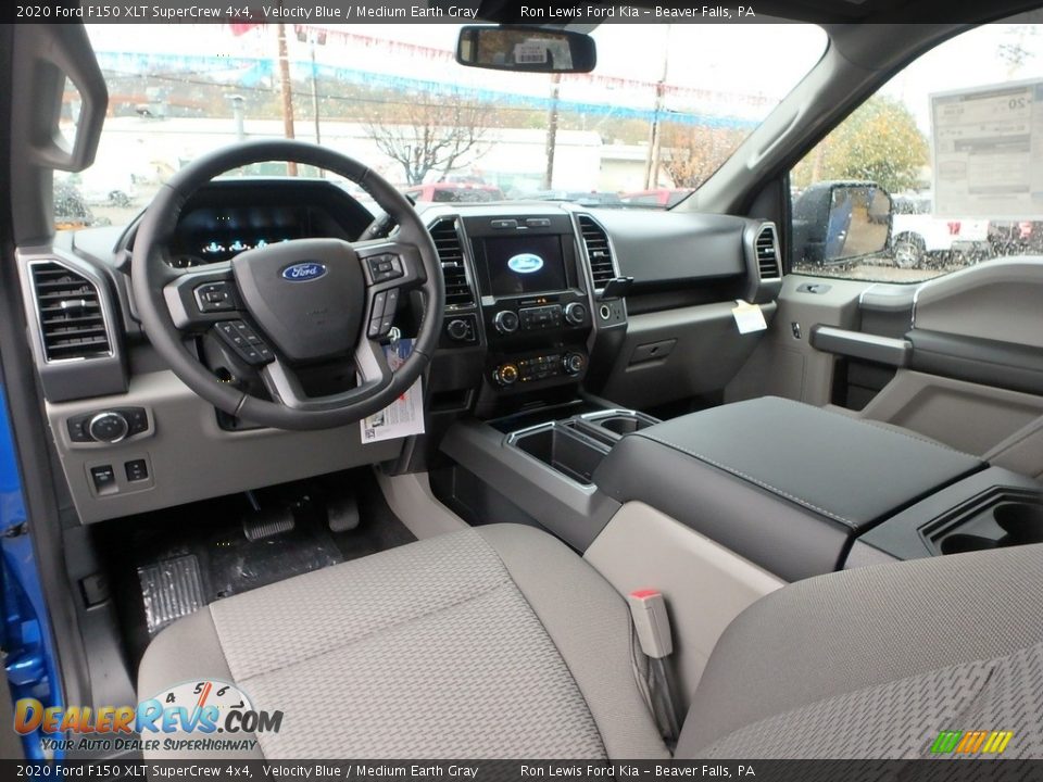 Medium Earth Gray Interior - 2020 Ford F150 XLT SuperCrew 4x4 Photo #14
