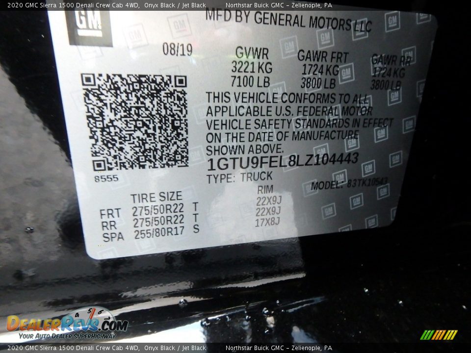 2020 GMC Sierra 1500 Denali Crew Cab 4WD Onyx Black / Jet Black Photo #10