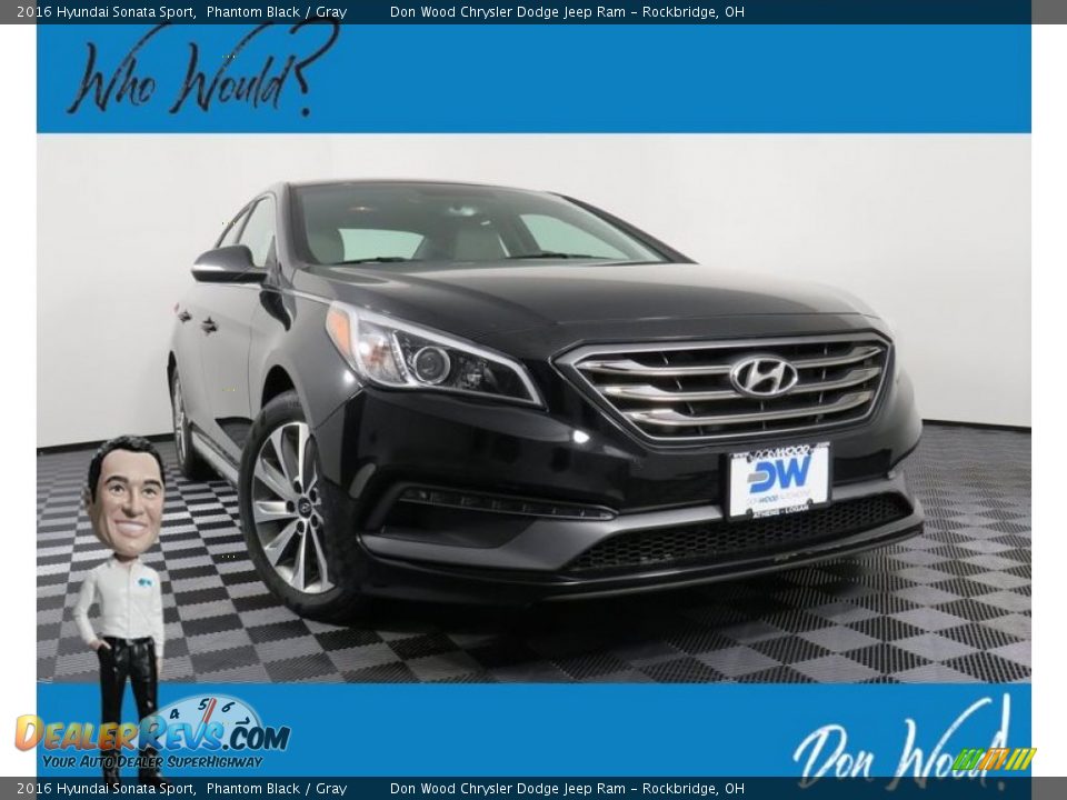 2016 Hyundai Sonata Sport Phantom Black / Gray Photo #1