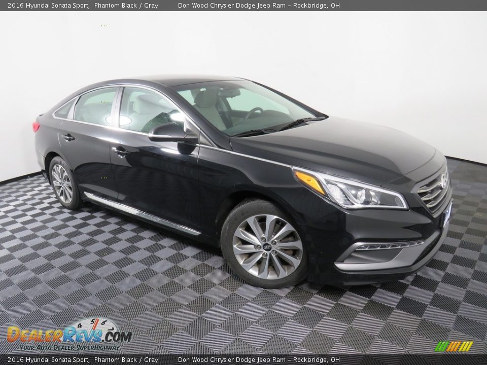 2016 Hyundai Sonata Sport Phantom Black / Gray Photo #3