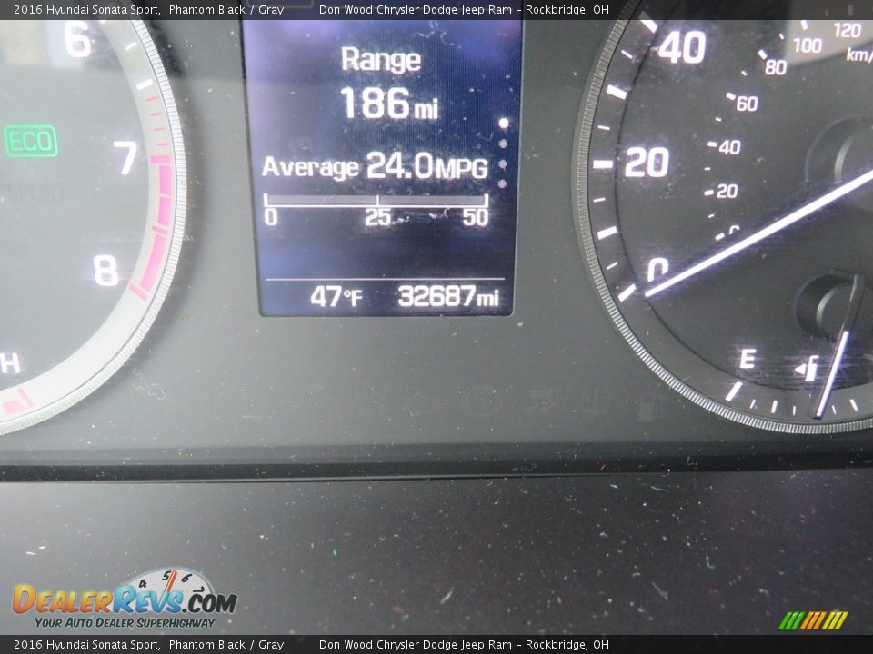 2016 Hyundai Sonata Sport Phantom Black / Gray Photo #22