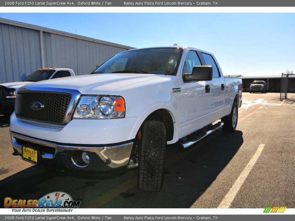 2008 Ford F150 Lariat SuperCrew 4x4 Oxford White / Tan Photo #1