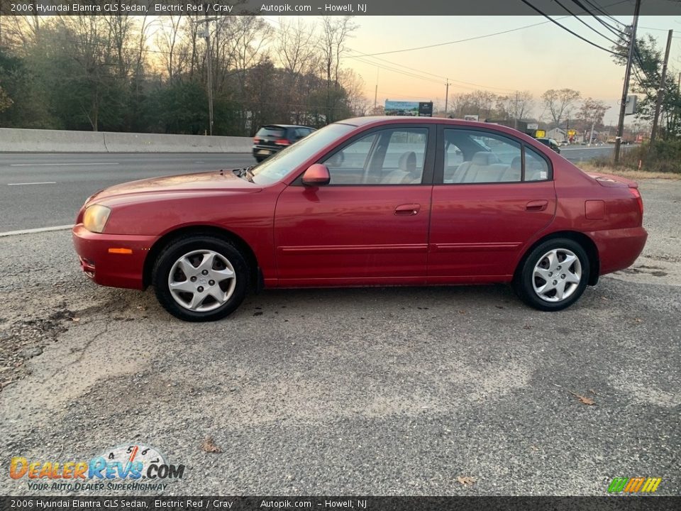 2006 Hyundai Elantra GLS Sedan Electric Red / Gray Photo #6