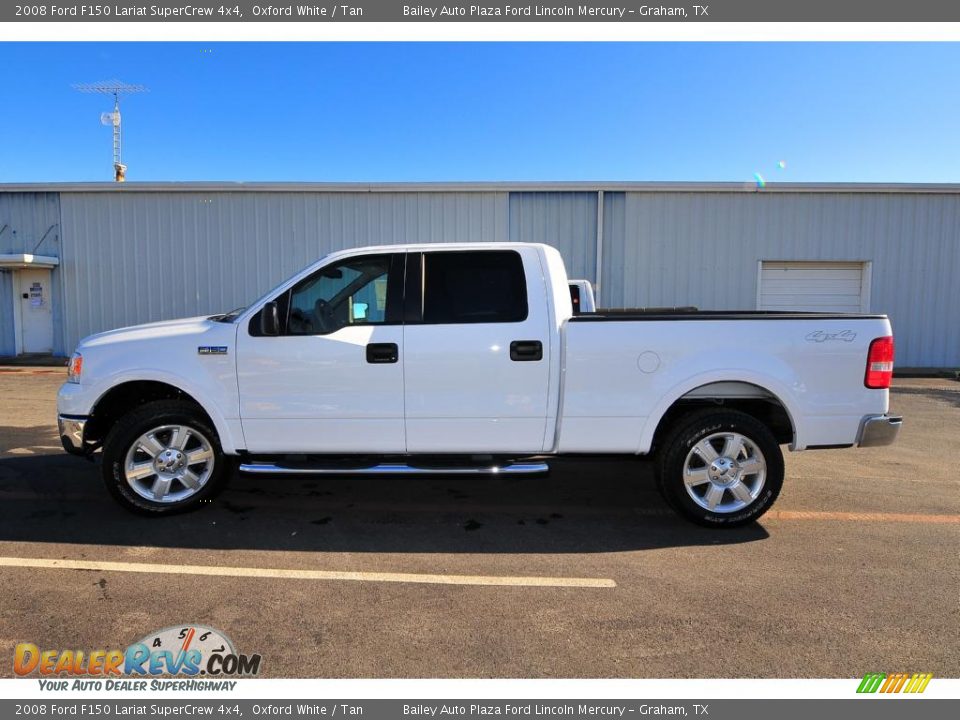 2008 Ford F150 Lariat SuperCrew 4x4 Oxford White / Tan Photo #2