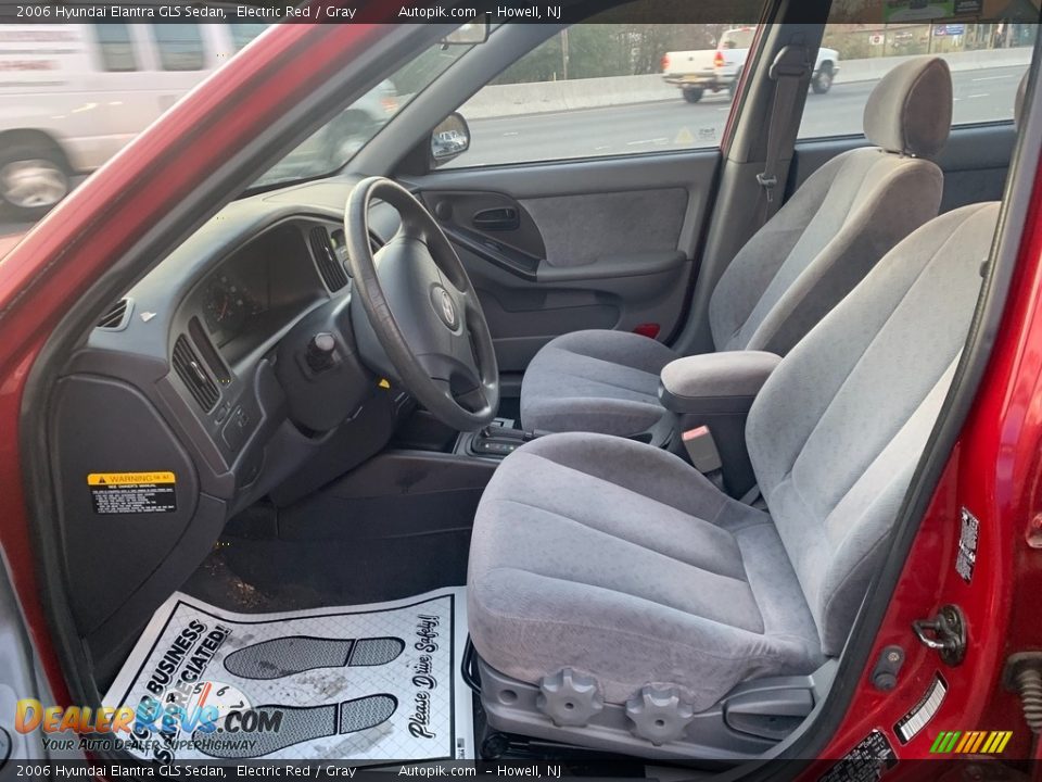 2006 Hyundai Elantra GLS Sedan Electric Red / Gray Photo #9