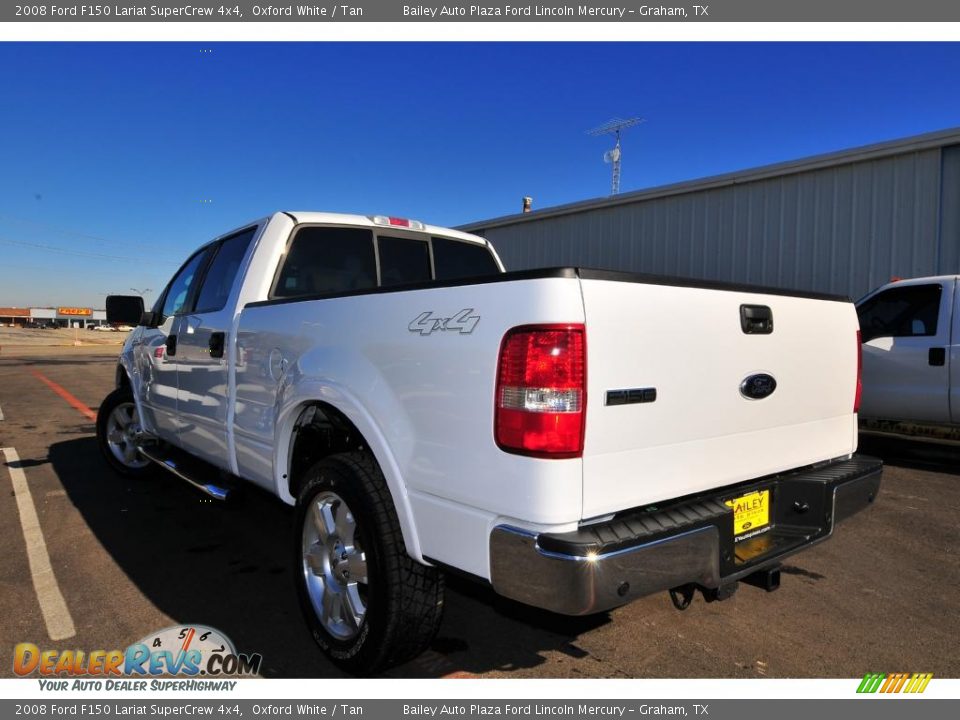 2008 Ford F150 Lariat SuperCrew 4x4 Oxford White / Tan Photo #3