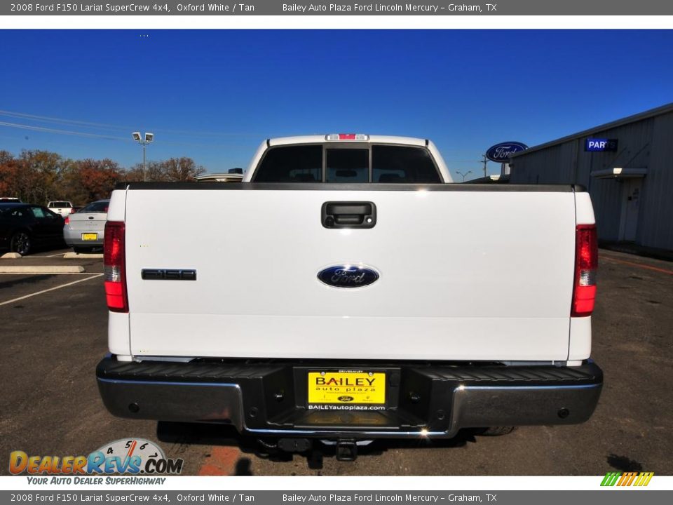 2008 Ford F150 Lariat SuperCrew 4x4 Oxford White / Tan Photo #4