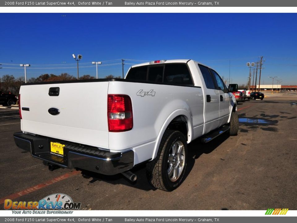 2008 Ford F150 Lariat SuperCrew 4x4 Oxford White / Tan Photo #6