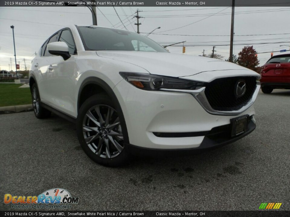 2019 Mazda CX-5 Signature AWD Snowflake White Pearl Mica / Caturra Brown Photo #1