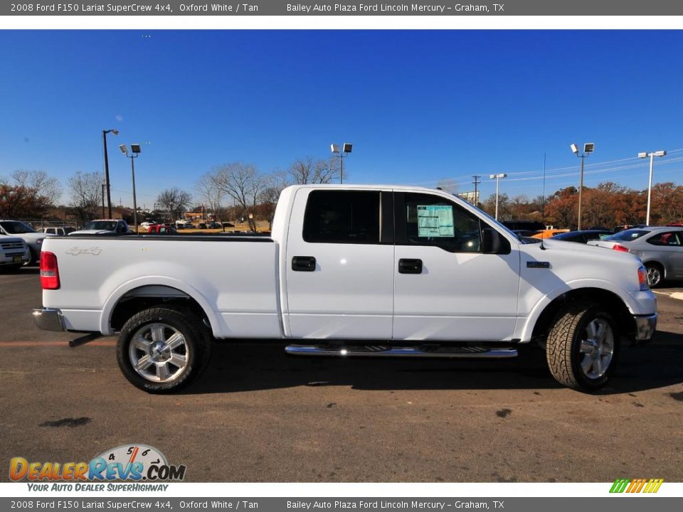 2008 Ford F150 Lariat SuperCrew 4x4 Oxford White / Tan Photo #7