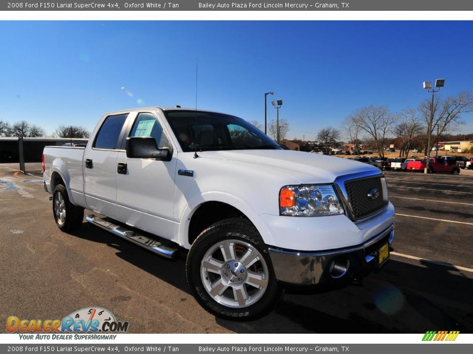 2008 Ford F150 Lariat SuperCrew 4x4 Oxford White / Tan Photo #8