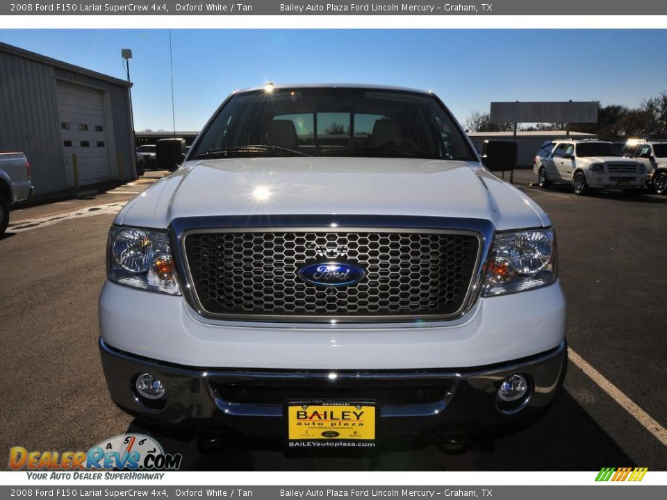 2008 Ford F150 Lariat SuperCrew 4x4 Oxford White / Tan Photo #9