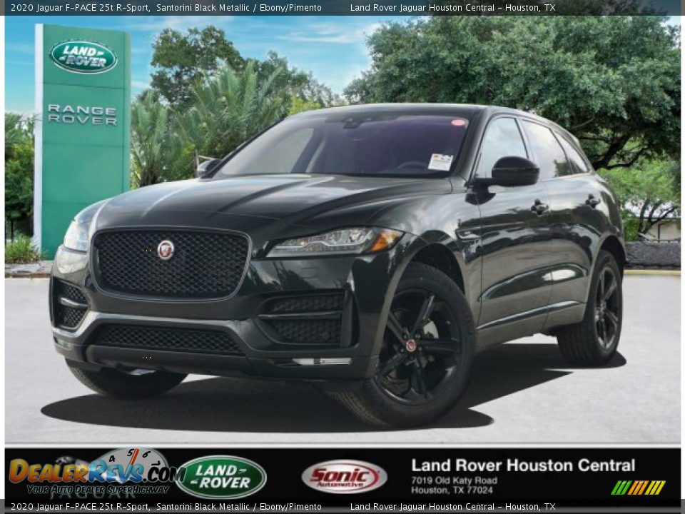 2020 Jaguar F-PACE 25t R-Sport Santorini Black Metallic / Ebony/Pimento Photo #1