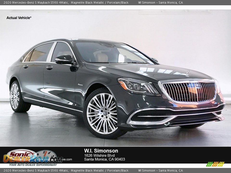 2020 Mercedes-Benz S Maybach S560 4Matic Magnetite Black Metallic / Porcelain/Black Photo #1