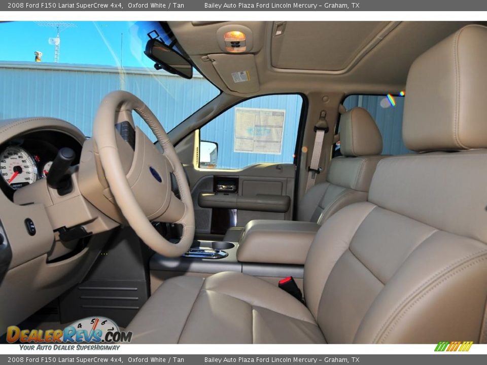 2008 Ford F150 Lariat SuperCrew 4x4 Oxford White / Tan Photo #11