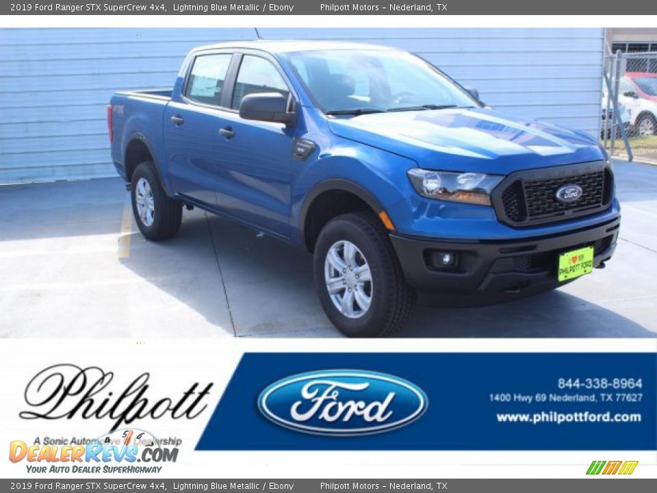 2019 Ford Ranger STX SuperCrew 4x4 Lightning Blue Metallic / Ebony Photo #1