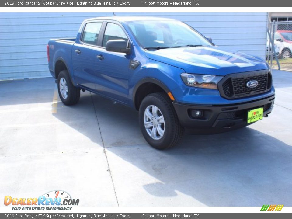 2019 Ford Ranger STX SuperCrew 4x4 Lightning Blue Metallic / Ebony Photo #2