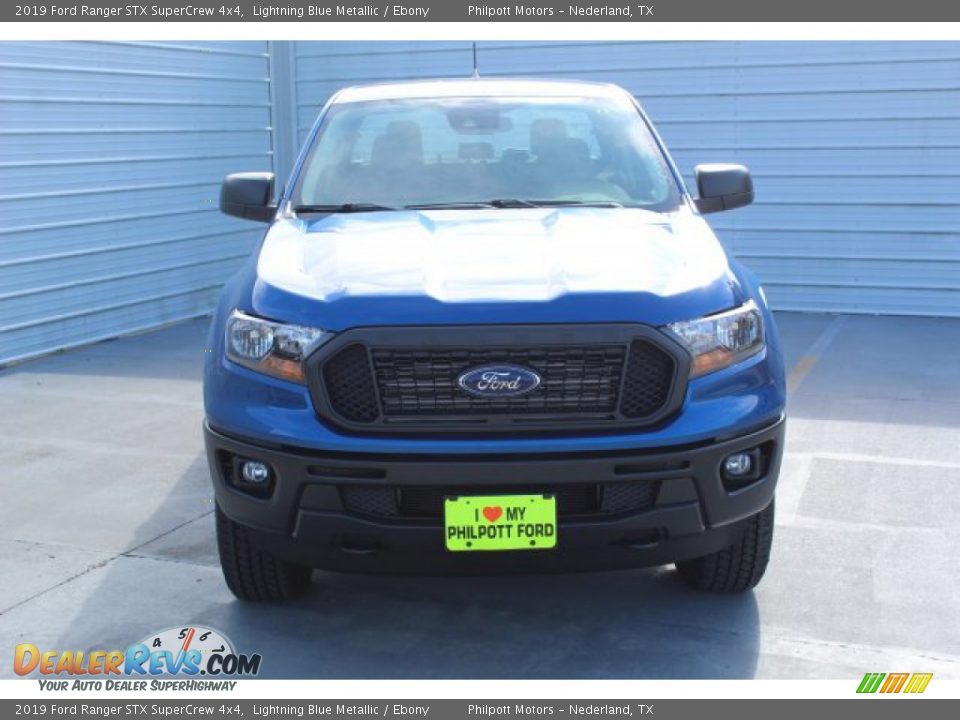 2019 Ford Ranger STX SuperCrew 4x4 Lightning Blue Metallic / Ebony Photo #3