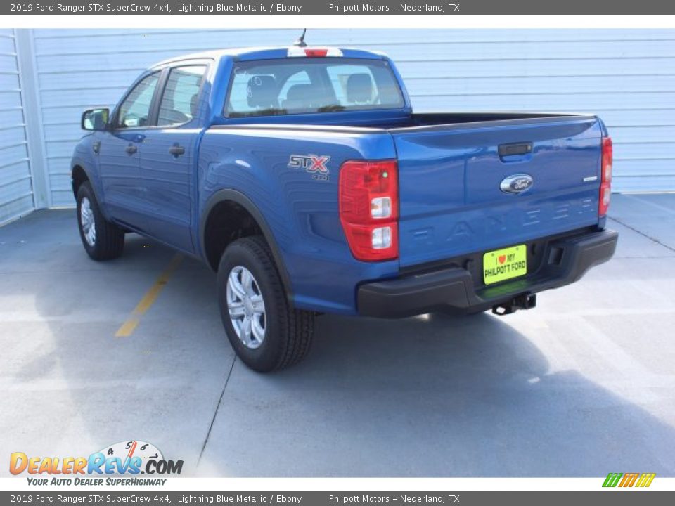 2019 Ford Ranger STX SuperCrew 4x4 Lightning Blue Metallic / Ebony Photo #5