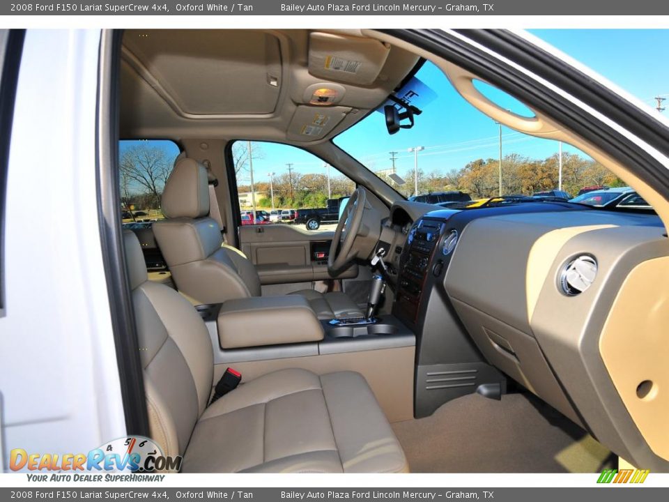 2008 Ford F150 Lariat SuperCrew 4x4 Oxford White / Tan Photo #14