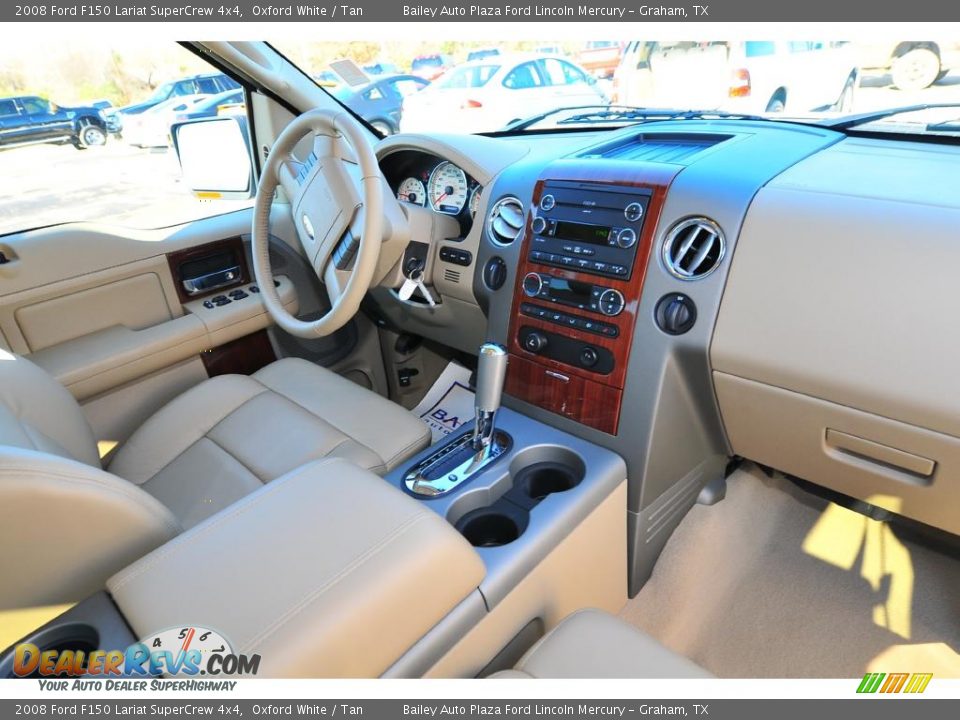 2008 Ford F150 Lariat SuperCrew 4x4 Oxford White / Tan Photo #15
