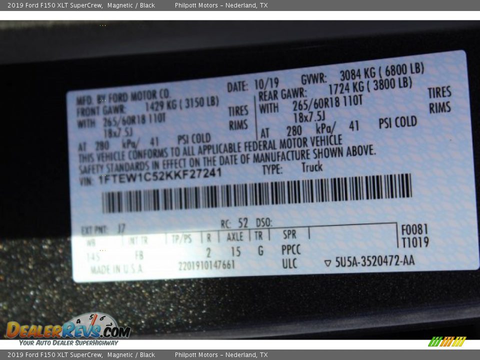 2019 Ford F150 XLT SuperCrew Magnetic / Black Photo #25