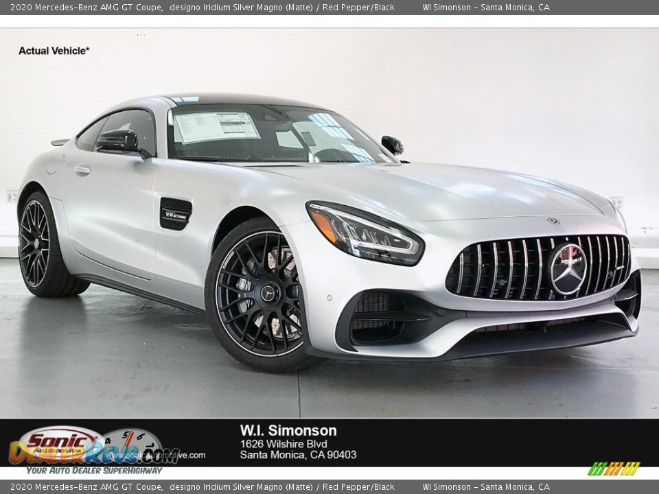 2020 Mercedes-Benz AMG GT Coupe designo Iridium Silver Magno (Matte) / Red Pepper/Black Photo #1