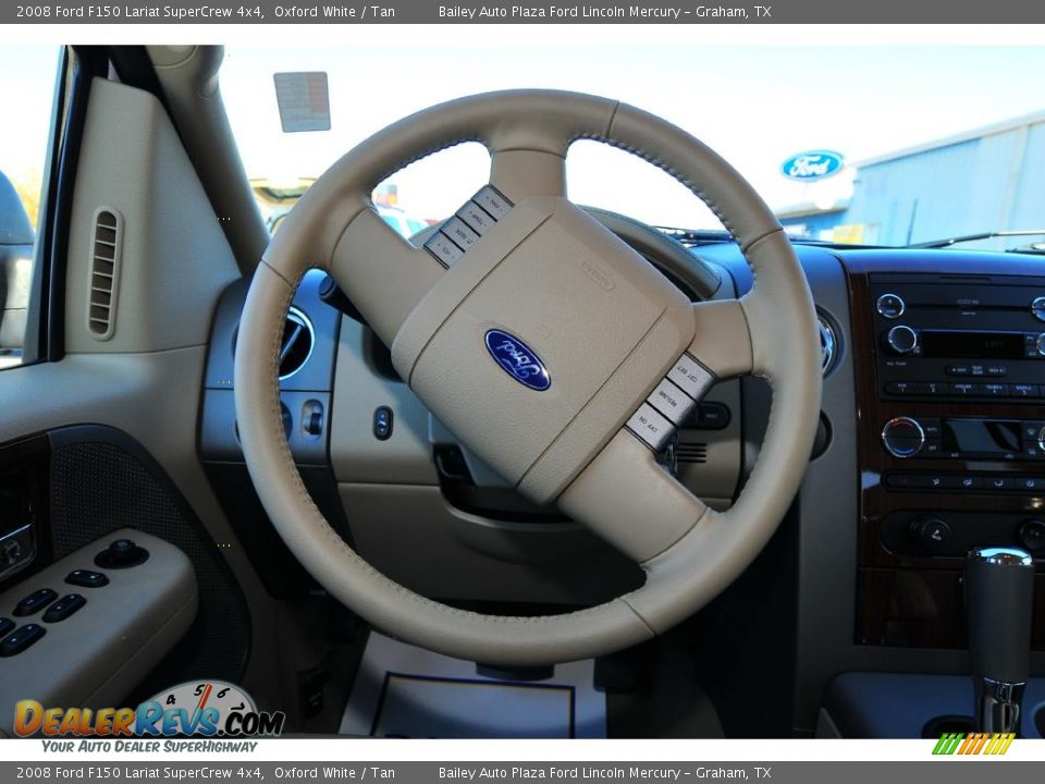2008 Ford F150 Lariat SuperCrew 4x4 Oxford White / Tan Photo #17