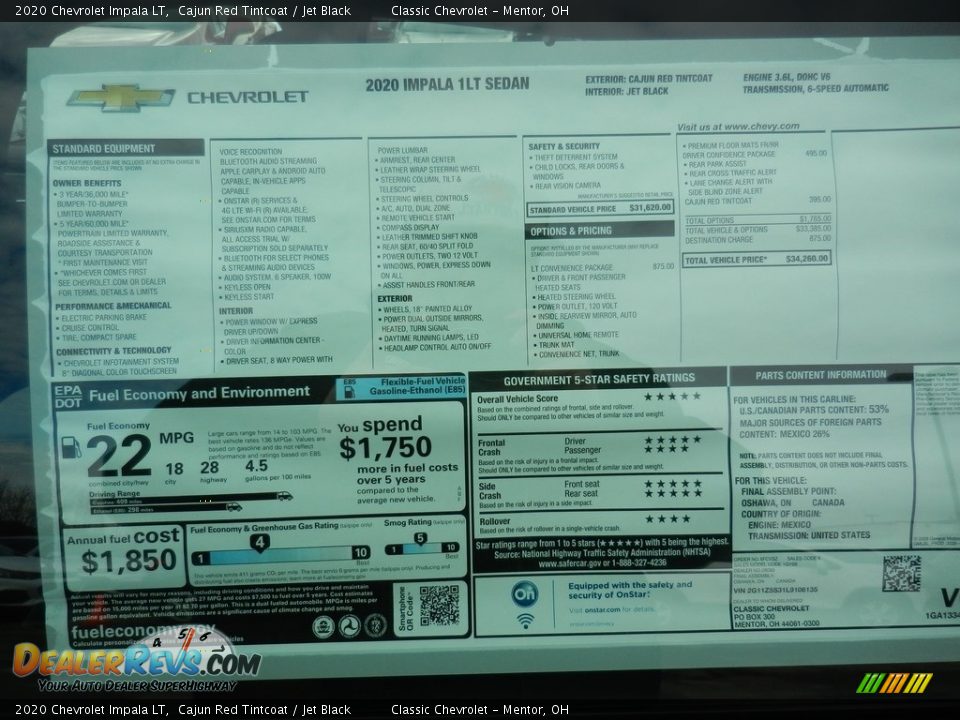 2020 Chevrolet Impala LT Cajun Red Tintcoat / Jet Black Photo #7