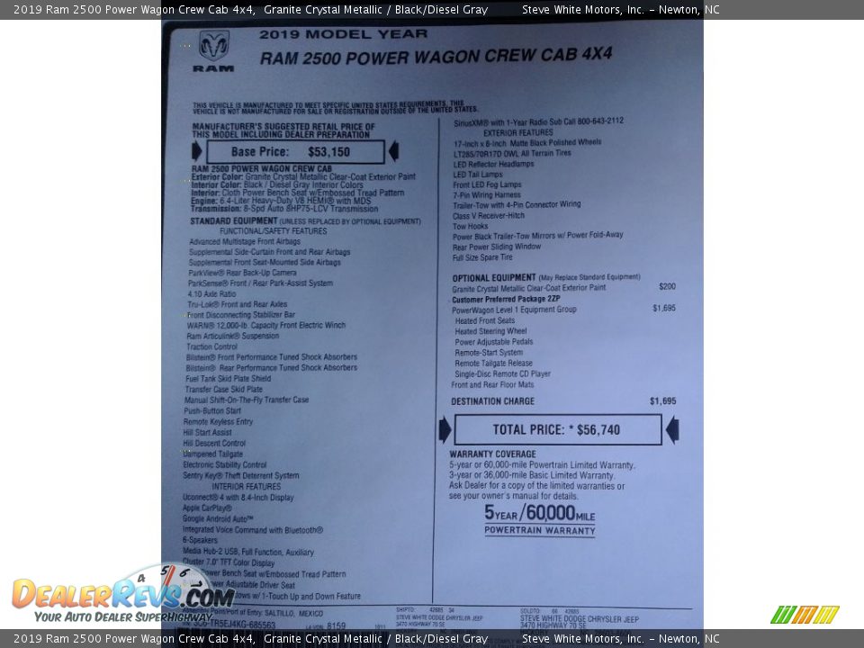 2019 Ram 2500 Power Wagon Crew Cab 4x4 Granite Crystal Metallic / Black/Diesel Gray Photo #35