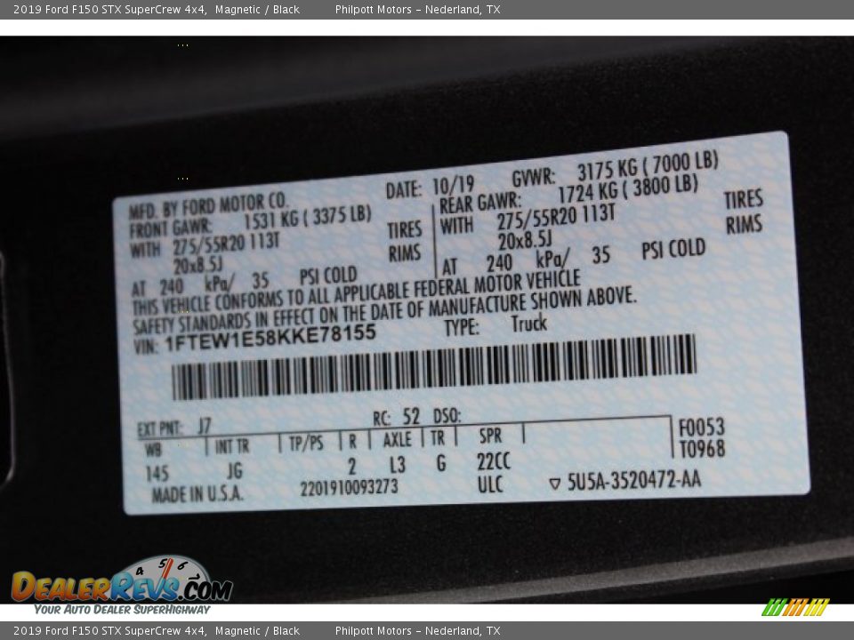 2019 Ford F150 STX SuperCrew 4x4 Magnetic / Black Photo #23