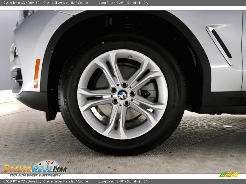 2019 BMW X3 sDrive30i Glacier Silver Metallic / Cognac Photo #8