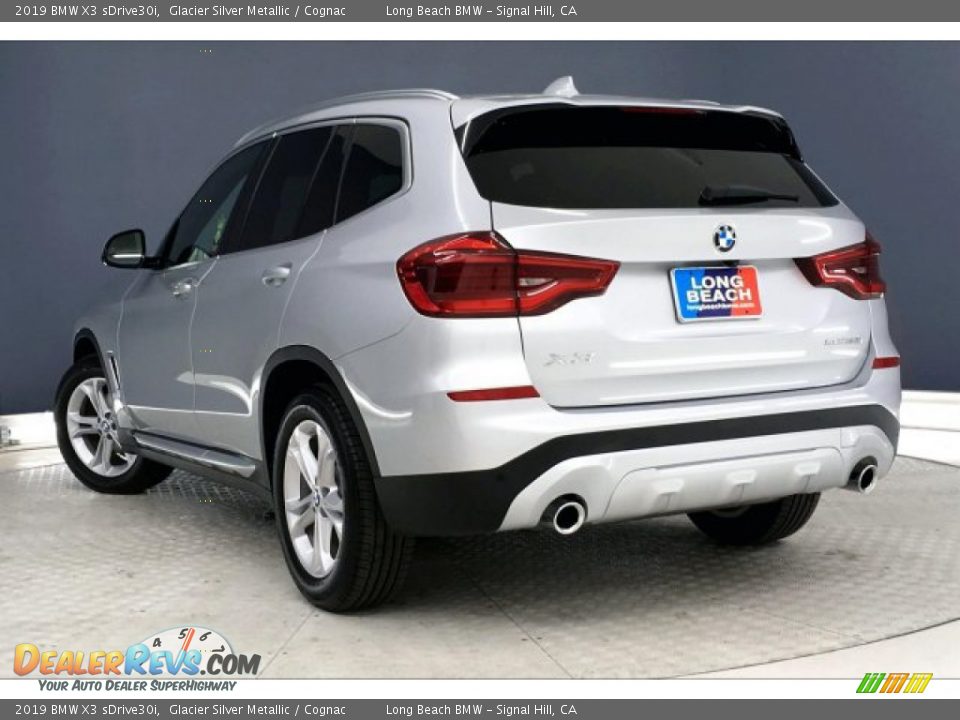 2019 BMW X3 sDrive30i Glacier Silver Metallic / Cognac Photo #10