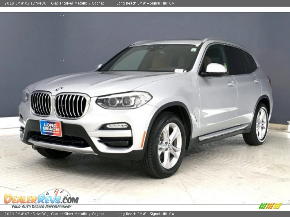 2019 BMW X3 sDrive30i Glacier Silver Metallic / Cognac Photo #12