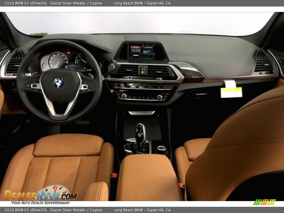 2019 BMW X3 sDrive30i Glacier Silver Metallic / Cognac Photo #20