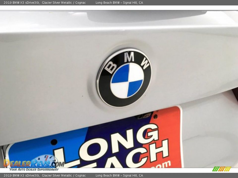 2019 BMW X3 sDrive30i Glacier Silver Metallic / Cognac Photo #23