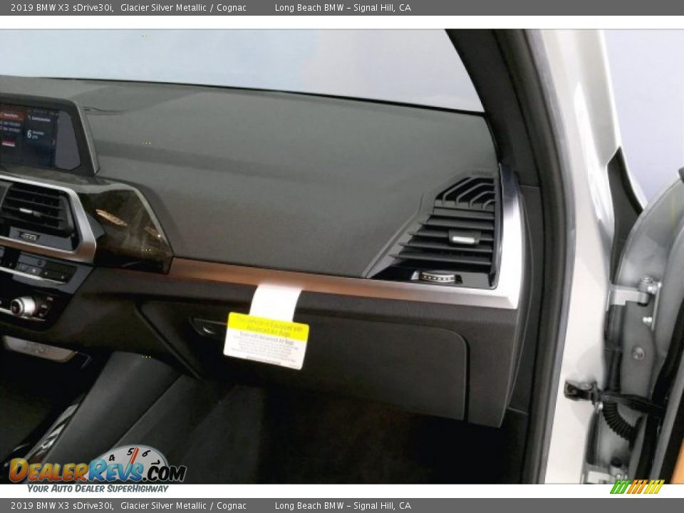 2019 BMW X3 sDrive30i Glacier Silver Metallic / Cognac Photo #24