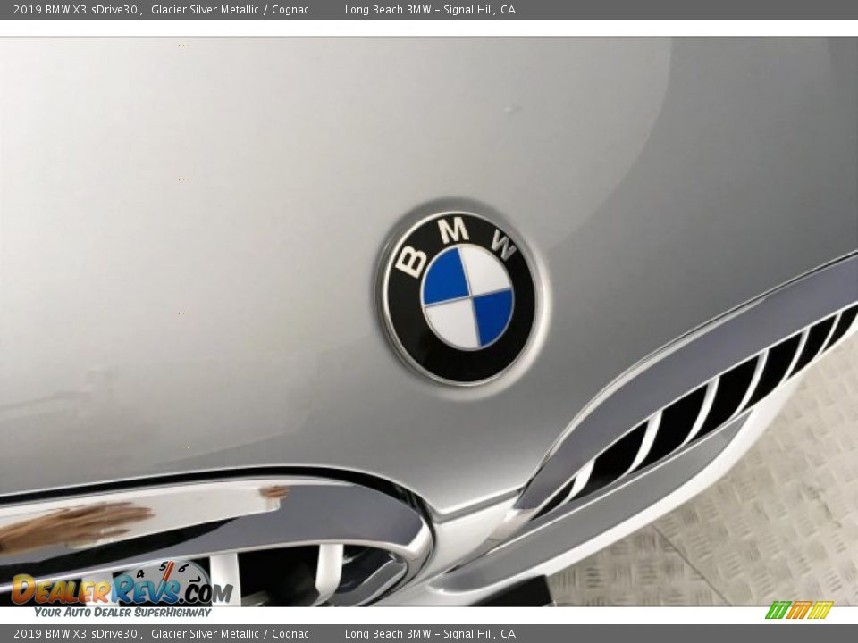 2019 BMW X3 sDrive30i Glacier Silver Metallic / Cognac Photo #29