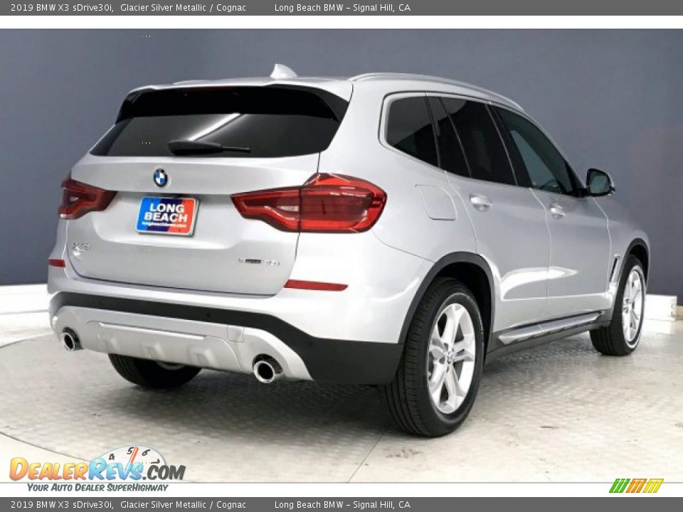 2019 BMW X3 sDrive30i Glacier Silver Metallic / Cognac Photo #30