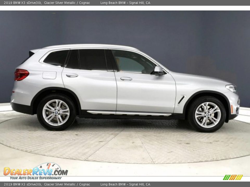 2019 BMW X3 sDrive30i Glacier Silver Metallic / Cognac Photo #31