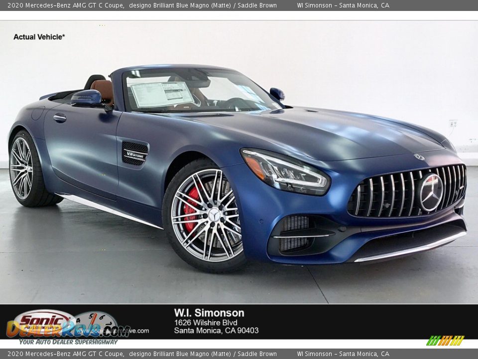 2020 Mercedes-Benz AMG GT C Coupe designo Brilliant Blue Magno (Matte) / Saddle Brown Photo #1