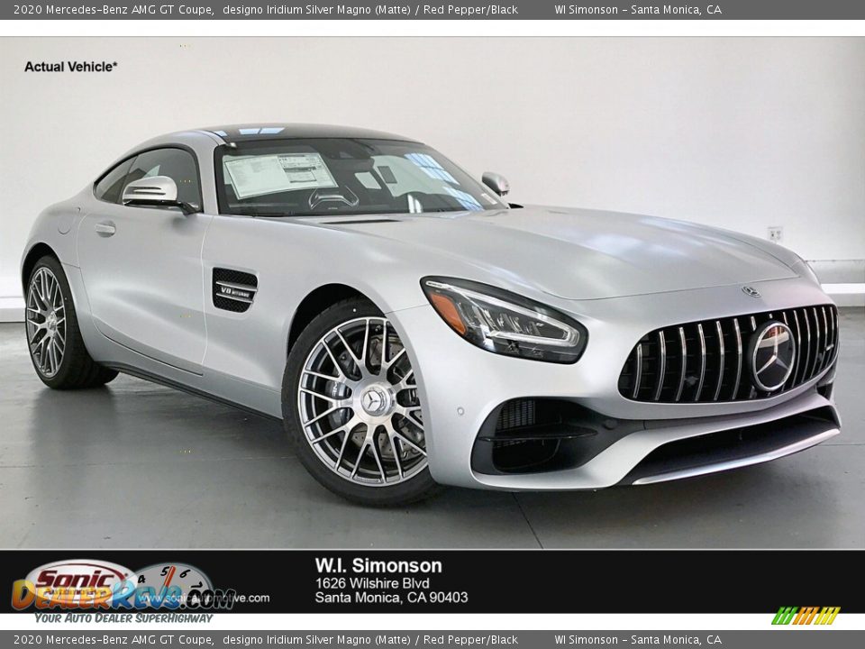 2020 Mercedes-Benz AMG GT Coupe designo Iridium Silver Magno (Matte) / Red Pepper/Black Photo #1