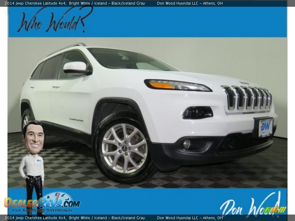 2014 Jeep Cherokee Latitude 4x4 Bright White / Iceland - Black/Iceland Gray Photo #1
